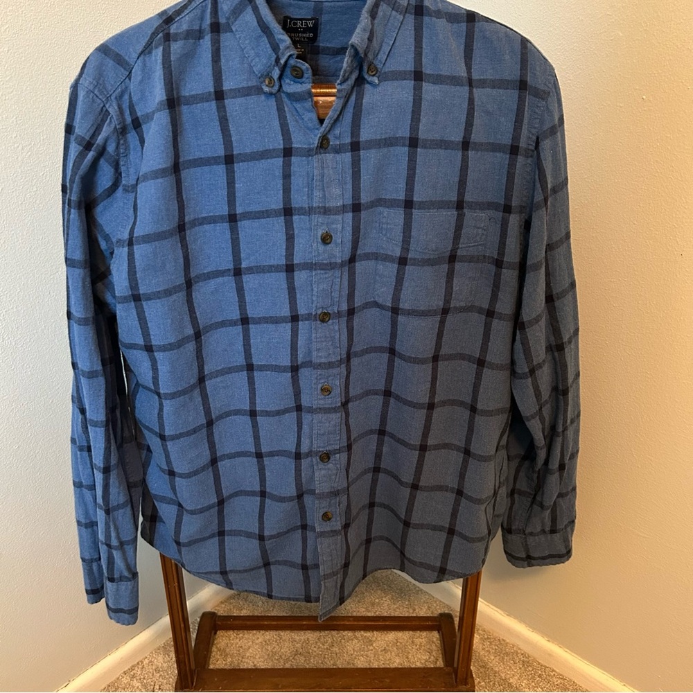 J. Crew Men's Navy Brushed Twill Classic Shirt